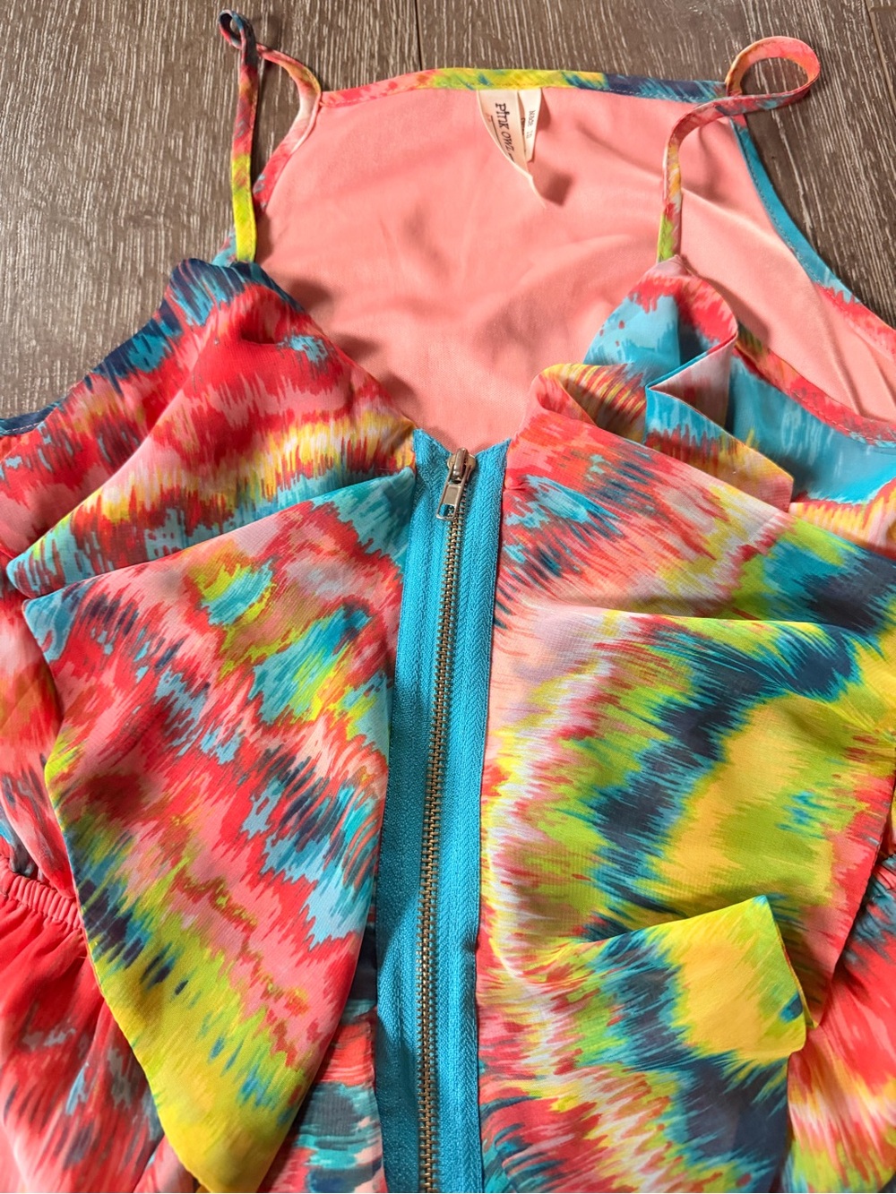 Pink Owl Multicolor Ruffle Front Mini Dress - Picture 9 of 10